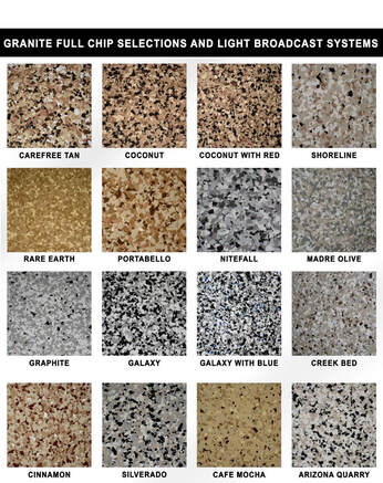 granite style chip selection for epoxy