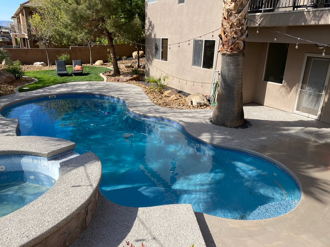 neat concrete pool resurfacing
